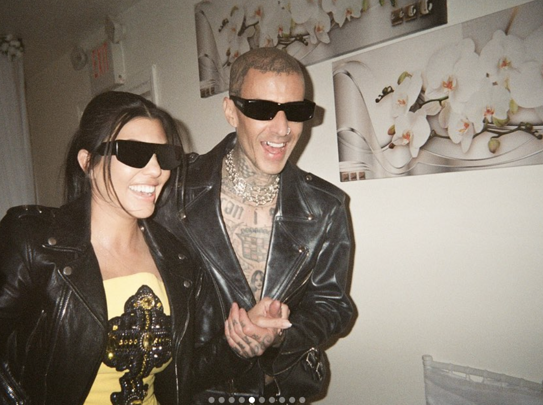 What Sunglasses Are Kourtney Kardashian & Travis Barker In Their Las Vegas Wedding Instagram Pictures?